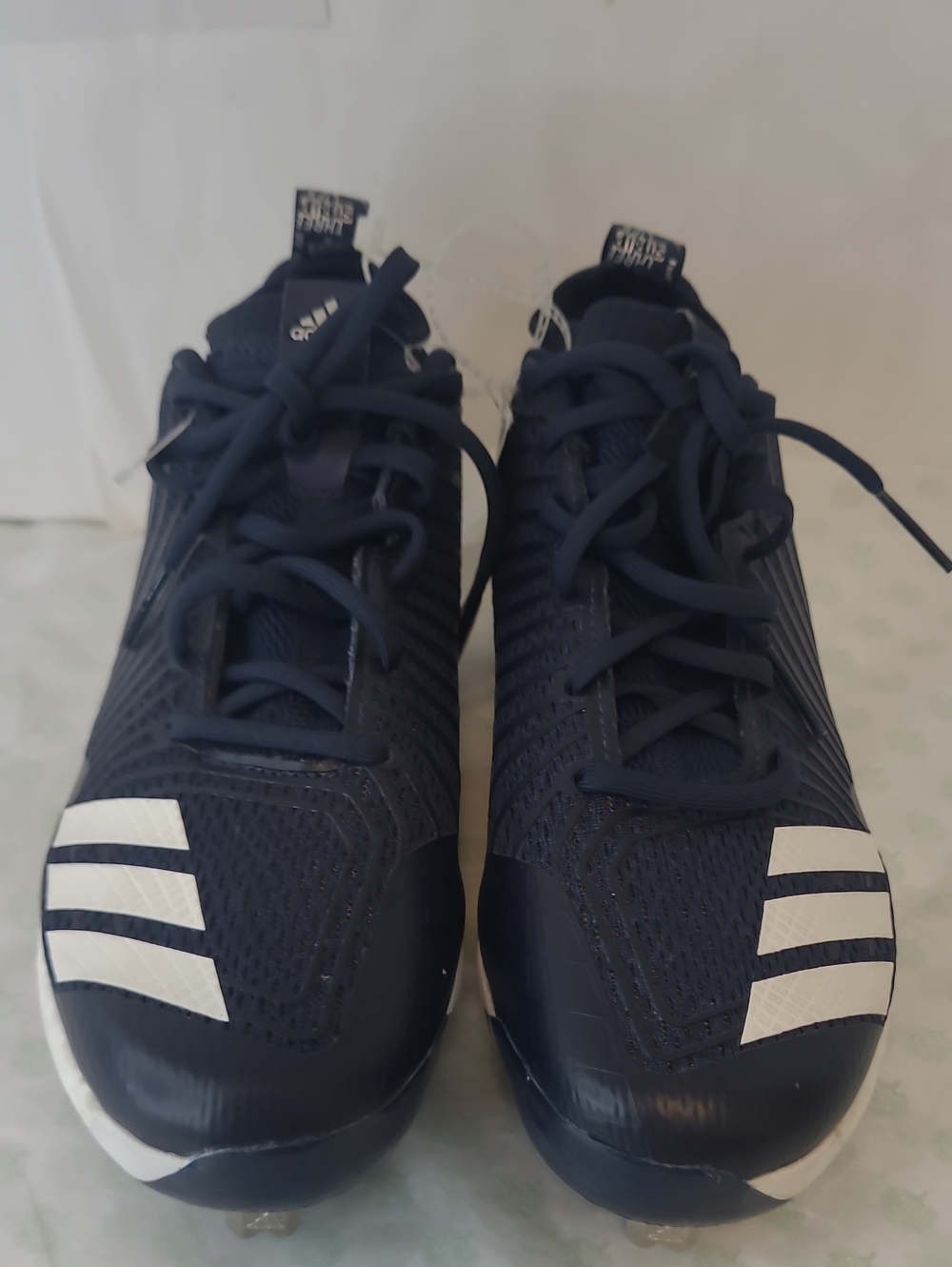Adidas Men’s Navy Blue Athletic Cleats with White Stripes